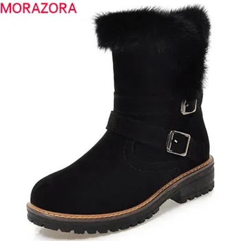 MORAZORA 2018 new fashion shoes woman flock ankle boots buckle square heels platform boots keep warm winter snow boots female
MORAZORA 2018 new fashion shoes woman flock ankle boots buckle square heels platform boots keep warm winter snow boots female