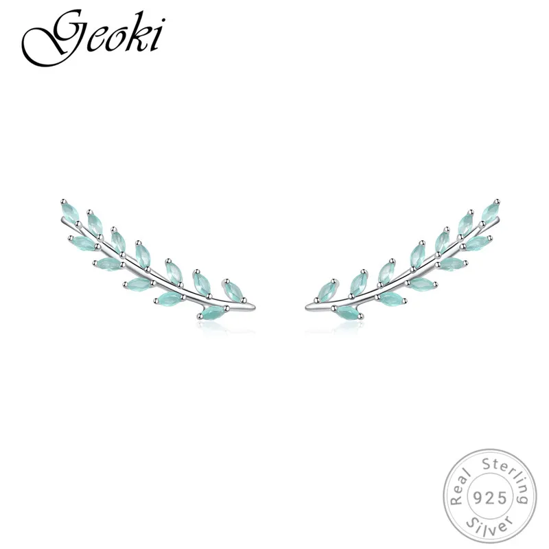 Geoki 925 Sterling Silver Long Blue Leaf Stud Earrings Original Crystal Branch Shaped Earrings Tree Jewelry for Women Party
Geoki 925 Sterling Silver Long Blue Leaf Stud Earrings Original Crystal Branch Shaped Earrings Tree Jewelry for Women Party