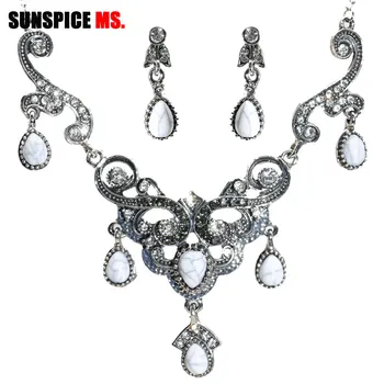 SUNSPICE MS Retro Silver Color Earring Necklace Sets For Women Ethnic Wedding Jewelry Morocco Bridal Traditional Bijoux
SUNSPICE MS Retro Silver Color Earring Necklace Sets For Women Ethnic Wedding Jewelry Morocco Bridal Traditional Bijoux