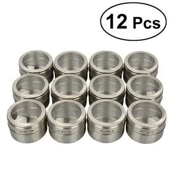 12Pcs Stainless Steel Magnetic Multi-Purpose Spice Storage Tins Clear Top Lid Magnetic On Refrigerator And Grill
12Pcs Stainless Steel Magnetic Multi-Purpose Spice Storage Tins Clear Top Lid Magnetic On Refrigerator And Grill