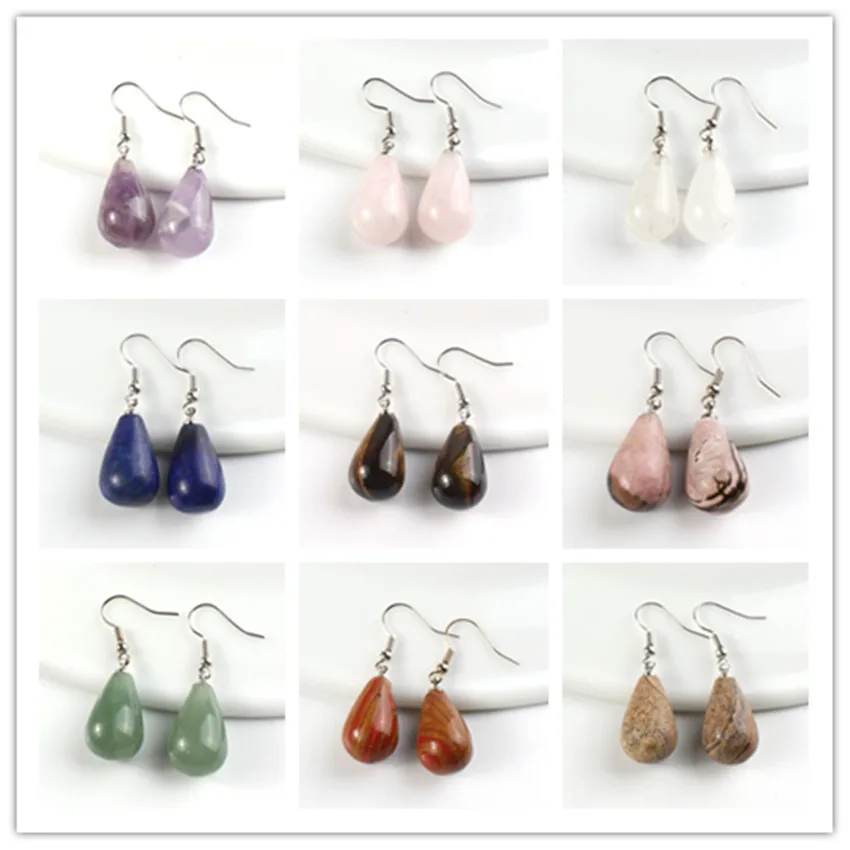 Kraft-beads Popular Silver Plated Rose Pink Quartz Water Drop Earrings Green Turquoises Stone Fashion Jewelry
Kraft-beads Popular Silver Plated Rose Pink Quartz Water Drop Earrings Green Turquoises Stone Fashion Jewelry