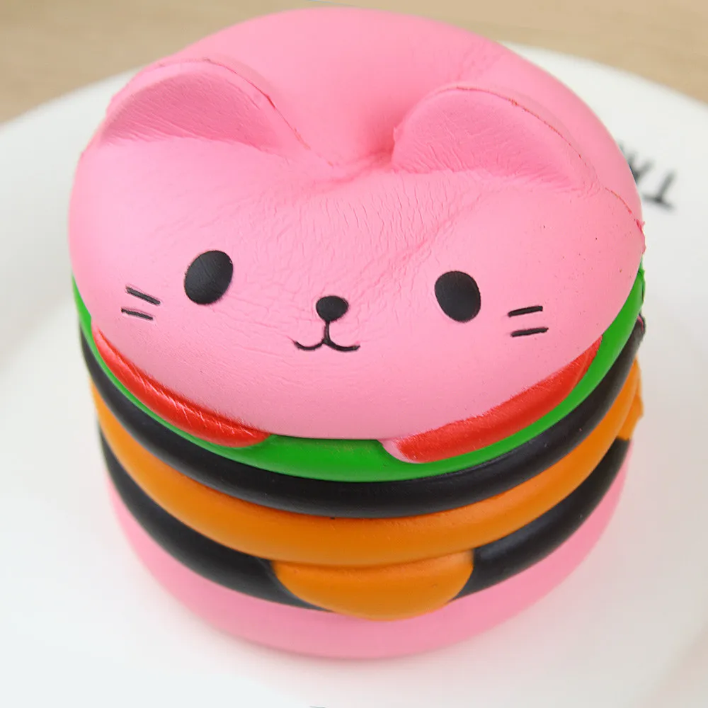 

Squishy Kawaii Jumbo Slow Rising Cat Toys Slow Rising Hamburger Antistress Ball Funny Squeeze Food Squishy Scented Gift FE09d