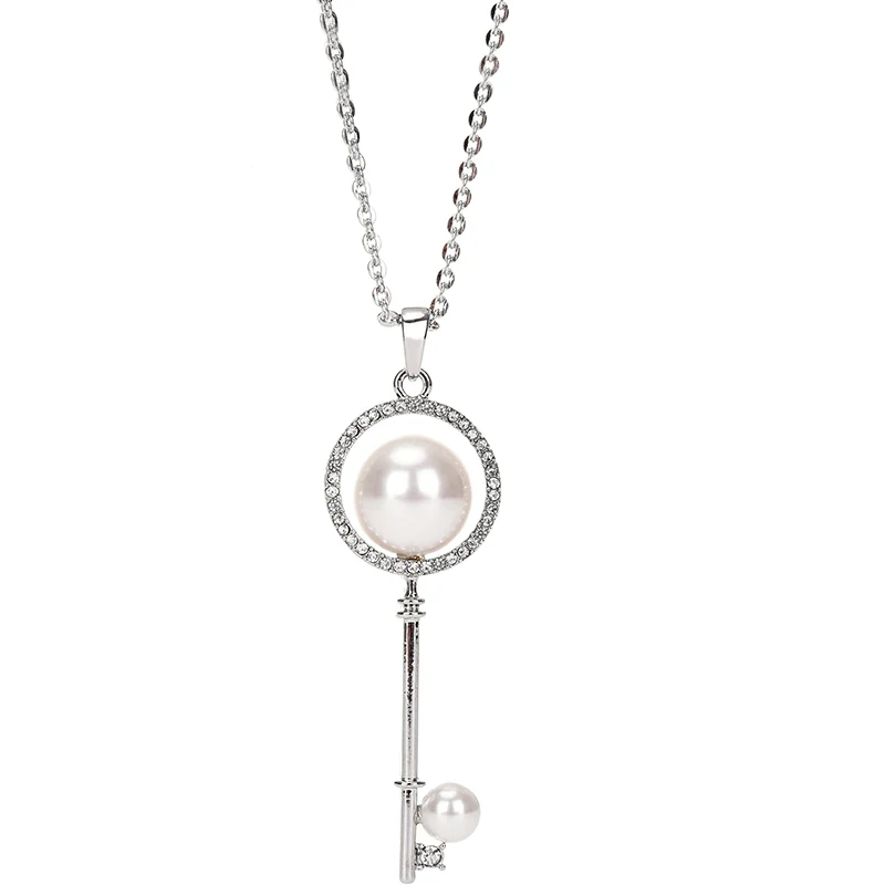 YANDA Trendy Simulated Pearl Key Pendant Sweater Chain For Women CZ Crystal Silver Color Statement Necklace Charms Jewelry Gifts
YANDA Trendy Simulated Pearl Key Pendant Sweater Chain For Women CZ Crystal Silver Color Statement Necklace Charms Jewelry Gifts