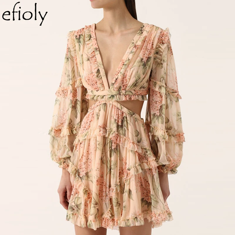 EFIOLY Sexy Print Dress Female Chiffon V Neck Hollow Out Lantern Sleeve High Waist Mini Dresses Summer Sweet Party Dress Female
EFIOLY Sexy Print Dress Female Chiffon V Neck Hollow Out Lantern Sleeve High Waist Mini Dresses Summer Sweet Party Dress Female