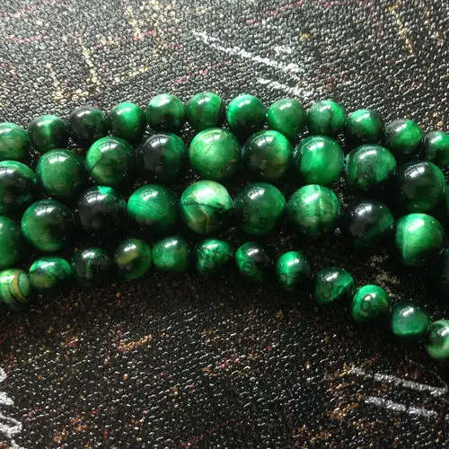 6/8/10MM 1Strand/Pack Natural Green Tiger Eye Stone Loose Strands Semi-precious Jewelry Beads | Украшения и аксессуары