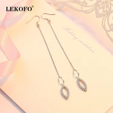 LEKOFO New Korean Fashion Long Tassel Earrings Geometric Crystal Jewelry 925 Sterling Silver Drop Earring For Women
LEKOFO New Korean Fashion Long Tassel Earrings Geometric Crystal Jewelry 925 Sterling Silver Drop Earring For Women