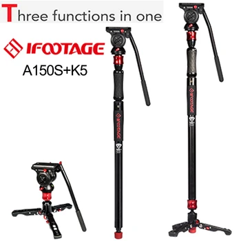 IFOOTAGE COBRA2 STRIKE A150S 150cm Portable Professional DSLR Monopod with KOMODO K5 Fluid Head Mini tripod Stand
IFOOTAGE COBRA2 STRIKE A150S 150cm Portable Professional DSLR Monopod with KOMODO K5 Fluid Head Mini tripod Stand