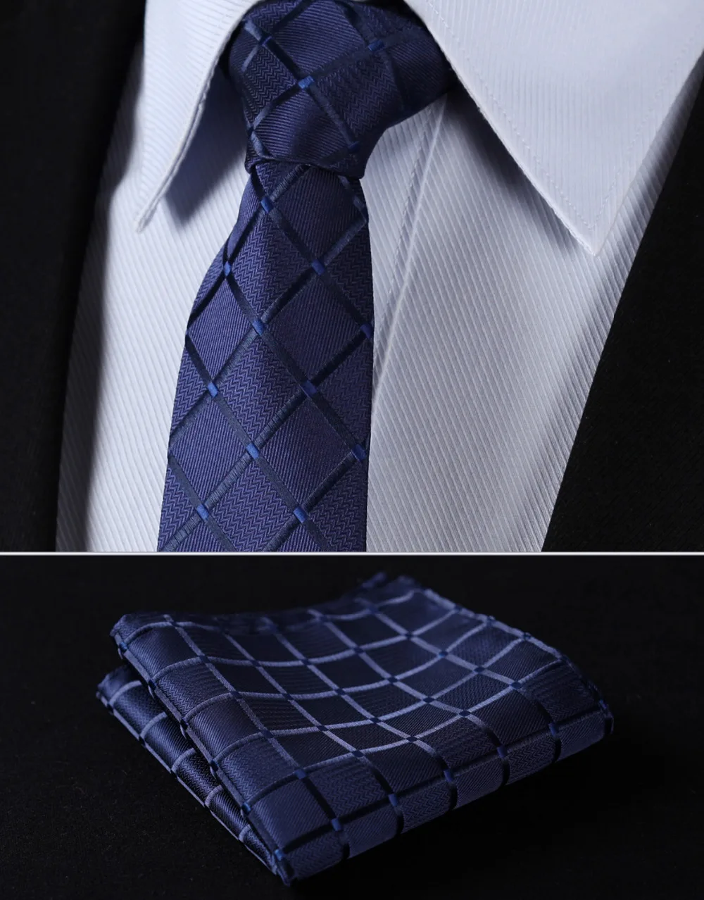 TC442B7 Pure Navy Blue Check 2.75" 100%Silk Woven Slim Skinny Narrow Men Tie Necktie Handkerchief Pocket Square Suit Set
TC442B7 Pure Navy Blue Check 2.75" 100%Silk Woven Slim Skinny Narrow Men Tie Necktie Handkerchief Pocket Square Suit Set