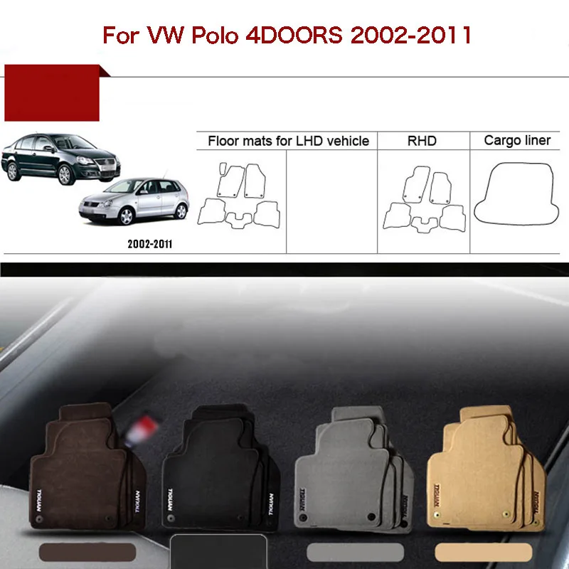 4pcs High Quality Custom Made 1/2" Thickness Solid Nylon Interior Odorless Floor Carpet Mats Cover Fitted For VW Polo 2002-2011
4pcs High Quality Custom Made 1/2" Thickness Solid Nylon Interior Odorless Floor Carpet Mats Cover Fitted For VW Polo 2002-2011