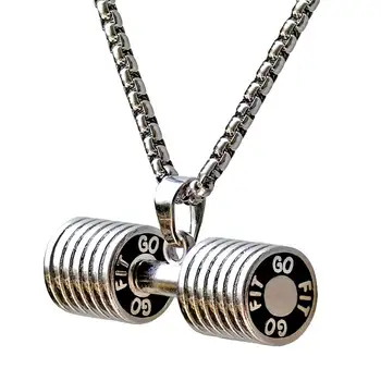 Men Stainless Steel Dumbbell Charm Pendant Necklace Fitness Statement Necklace Jewelry Gifts for Sports Lovers colar masculino
Men Stainless Steel Dumbbell Charm Pendant Necklace Fitness Statement Necklace Jewelry Gifts for Sports Lovers colar masculino