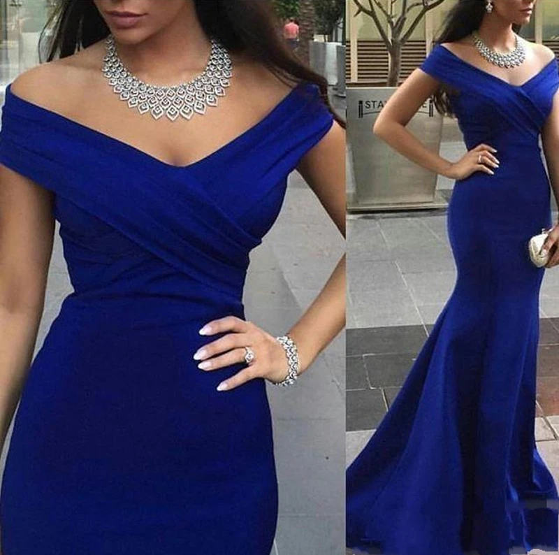 Vestidos New Royal Blue Prom Dresses Mermaid Backless Formal Party Dinner Dresses 2019 Off Shoulder Celebrity Arabic Dubai
Vestidos New Royal Blue Prom Dresses Mermaid Backless Formal Party Dinner Dresses 2019 Off Shoulder Celebrity Arabic Dubai