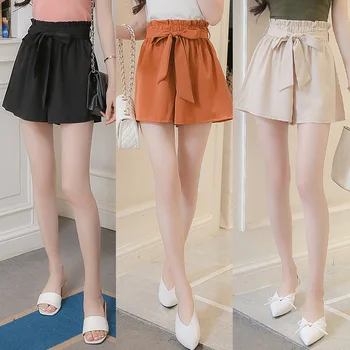 Short Pants Women Summer New Casual A-line High Waist Shorts With Bow Tie Sashes Fashion Solid Loose Wide Leg Short Pants
Short Pants Women Summer New Casual A-line High Waist Shorts With Bow Tie Sashes Fashion Solid Loose Wide Leg Short Pants