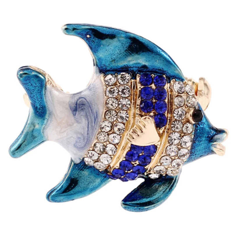 New Mode Style Multicolor Cubic Zirconia Blue Crystal Fish Brooches Pin Animal Shinny Rhinestone Stone Goldfish Brooch Gifts
New Mode Style Multicolor Cubic Zirconia Blue Crystal Fish Brooches Pin Animal Shinny Rhinestone Stone Goldfish Brooch Gifts