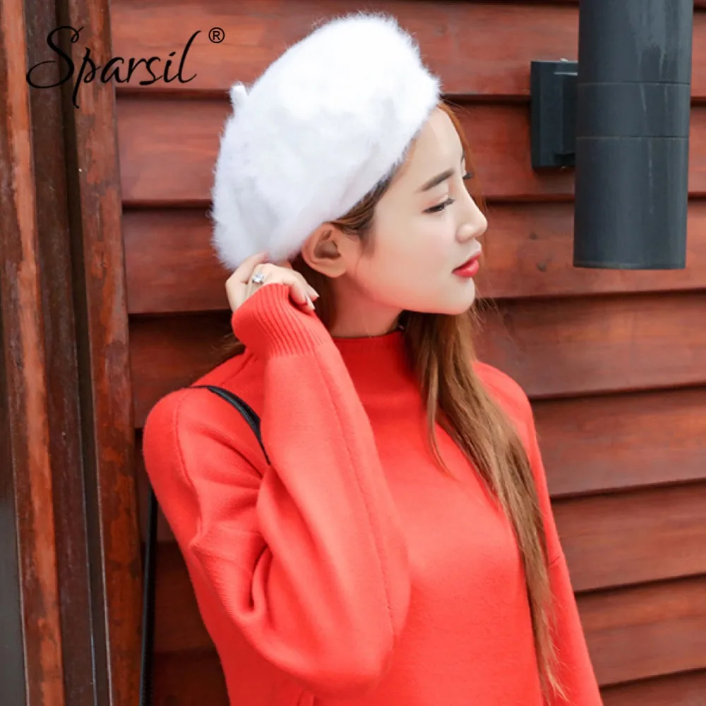 Sparsil Women Vintage College Style Furry Berets Solid Color Warm Caps Rabbit Hair Mink Cashmere Autumn&Winter Thick Hats
Sparsil Women Vintage College Style Furry Berets Solid Color Warm Caps Rabbit Hair Mink Cashmere Autumn&Winter Thick Hats