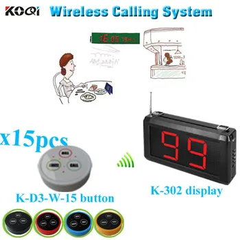 Wireless Restaurant Waiter calling System Remote Control Restaurant Equipment (1 display+15 table bell button)
Wireless Restaurant Waiter calling System Remote Control Restaurant Equipment (1 display+15 table bell button)