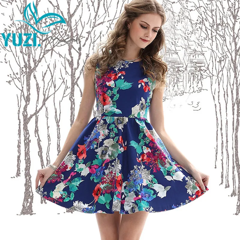 Summer Women Dress 2017 Yuzi.may Boho New Cotton Vestidos O-Neck Sleeveless Floral Print High Waist Swing Hem Sundresses 68011
Summer Women Dress 2017 Yuzi.may Boho New Cotton Vestidos O-Neck Sleeveless Floral Print High Waist Swing Hem Sundresses 68011