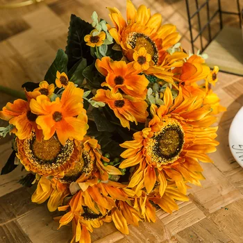 12 Heads Artificial Sunflower Daisy Flowers Bouquet Silk Craft Palstic Fake Plant Bride Bouquet Wedding Living Room Decoration
12 Heads Artificial Sunflower Daisy Flowers Bouquet Silk Craft Palstic Fake Plant Bride Bouquet Wedding Living Room Decoration