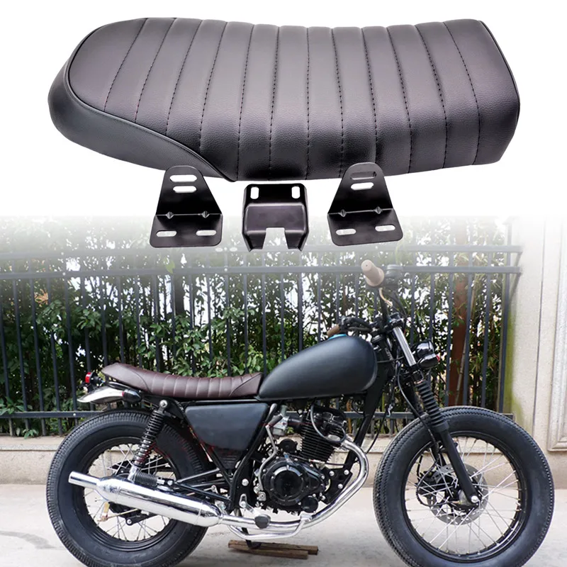 Cafe Racer Vintage Saddle Hump Seat w//Hoop Loop For Honda CB350 450 750 Black US