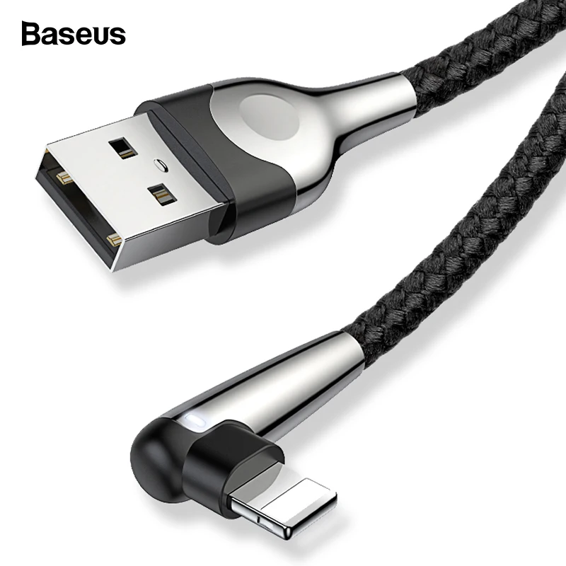 Baseus Lighting USB Cable For iPhone XS Max XR X 8 7 6 6S SE 5 Fast Charging Charger Wire Cord 90 Degree Data Mobile Phone Cable
Baseus Lighting USB Cable For iPhone XS Max XR X 8 7 6 6S SE 5 Fast Charging Charger Wire Cord 90 Degree Data Mobile Phone Cable