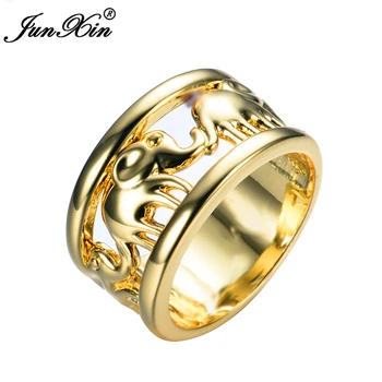 JUNXIN Cute Gold Elephant Design Women Fashion Jewelry Ring 10KT Yellow Gold Filled Finger Rings for Women/Men Gift Best Selling
JUNXIN Cute Gold Elephant Design Women Fashion Jewelry Ring 10KT Yellow Gold Filled Finger Rings for Women/Men Gift Best Selling