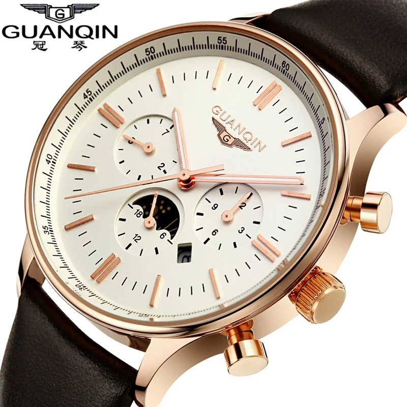 Brand GUANQIN Men Quartz Watch Relogio Masculino Sport Leather Men's Watch Fashion Casual Big Dial Date Luminous Wristwatches
Brand GUANQIN Men Quartz Watch Relogio Masculino Sport Leather Men's Watch Fashion Casual Big Dial Date Luminous Wristwatches