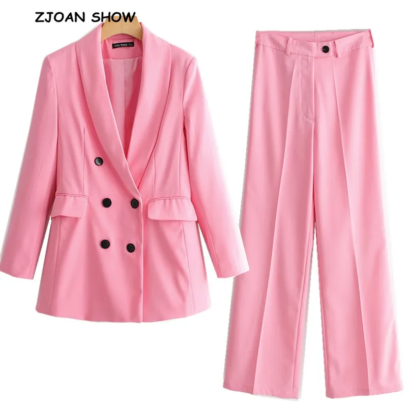 2019 New Spring BF style Double-breasted Button Women Pink Blazer High Waist Small Straight Pants Long Sleeve Suits 2 Pieces Set
2019 New Spring BF style Double-breasted Button Women Pink Blazer High Waist Small Straight Pants Long Sleeve Suits 2 Pieces Set