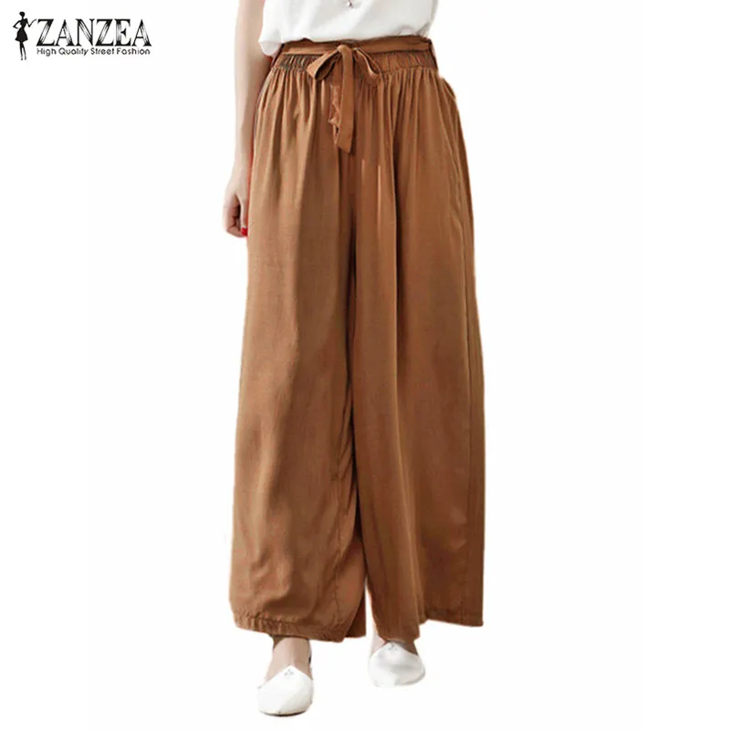 New 2019 ZANZEA Fashion Women Wide Leg Pants Vintage Casual Loose Elastic Waist Trousers Cotton Solid Long Pants Plus Size
New 2019 ZANZEA Fashion Women Wide Leg Pants Vintage Casual Loose Elastic Waist Trousers Cotton Solid Long Pants Plus Size