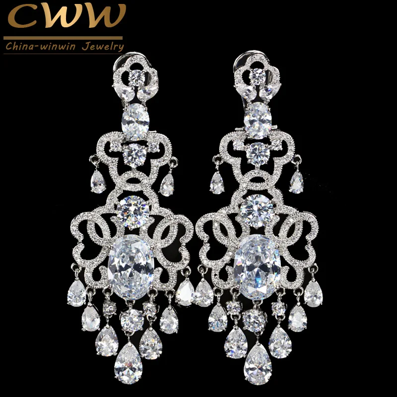 Top Quality Eneving Dress Jewelry Fully Cubic Zirconia Diamond Pave Big Dropping Wedding Long Earring For Women CZ381
Top Quality Eneving Dress Jewelry Fully Cubic Zirconia Diamond Pave Big Dropping Wedding Long Earring For Women CZ381
