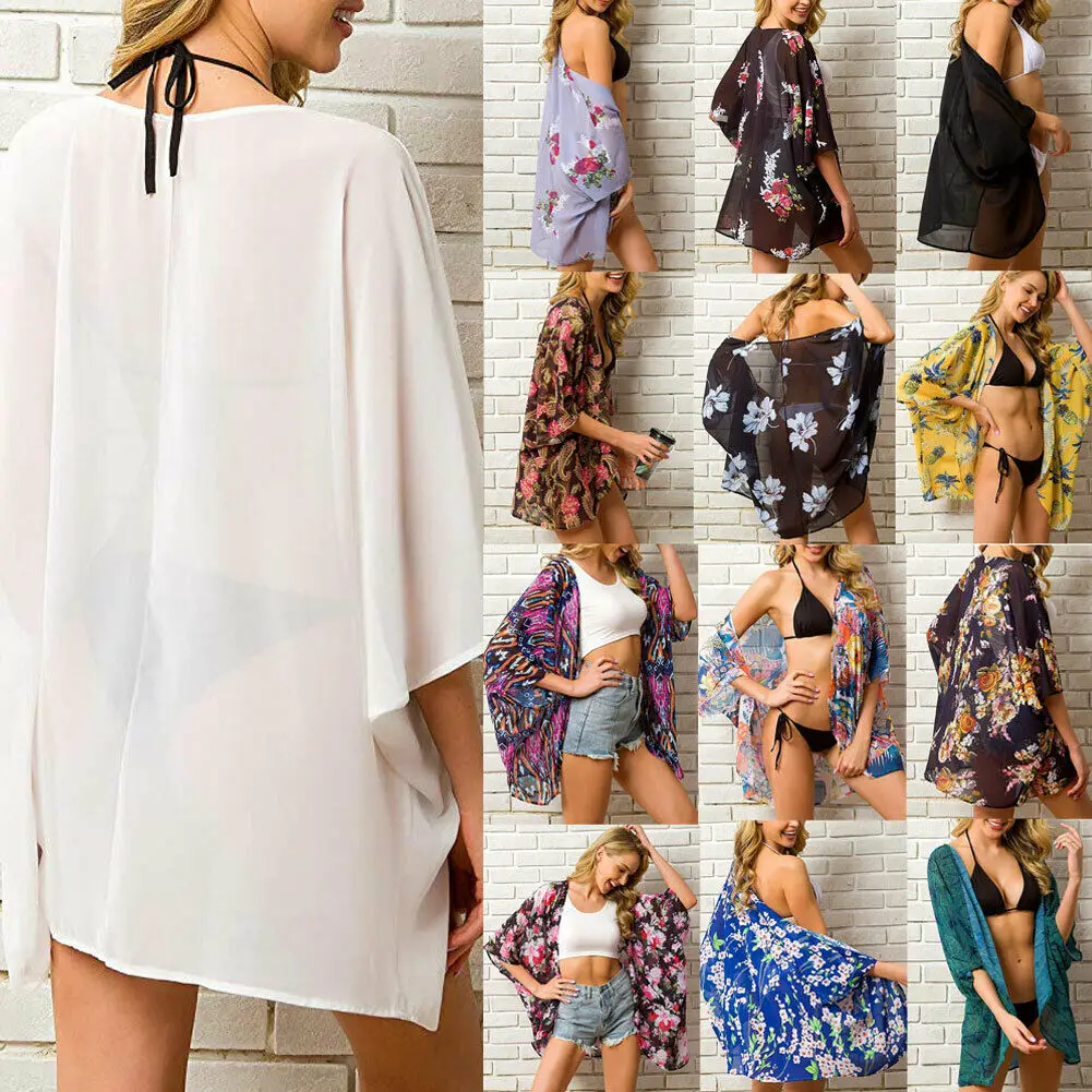 2019 Women Floral Bikini Cover Up Cardigan Blouse Summer Swimsuit Swimwear Beach Shirt Dress Bathing Suit Plage Bikini Cover Top
2019 Women Floral Bikini Cover Up Cardigan Blouse Summer Swimsuit Swimwear Beach Shirt Dress Bathing Suit Plage Bikini Cover Top