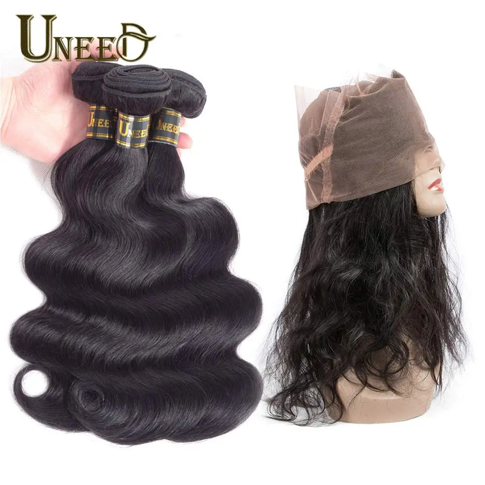 Uneed Hair Malaysian Body Wave 360 Lace Frontal With Bundles Human Hair Weave Bundles With Frontal Closure Remy Hair Extensions
Uneed Hair Malaysian Body Wave 360 Lace Frontal With Bundles Human Hair Weave Bundles With Frontal Closure Remy Hair Extensions