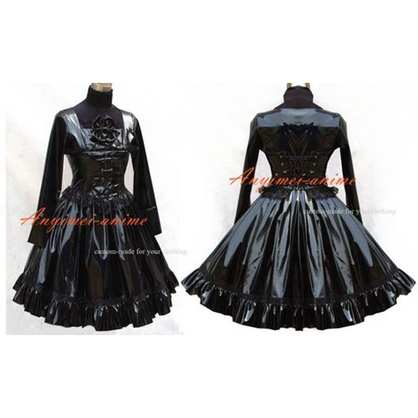 Sissy Maid Gothic Lolita Punk Black Pvc 