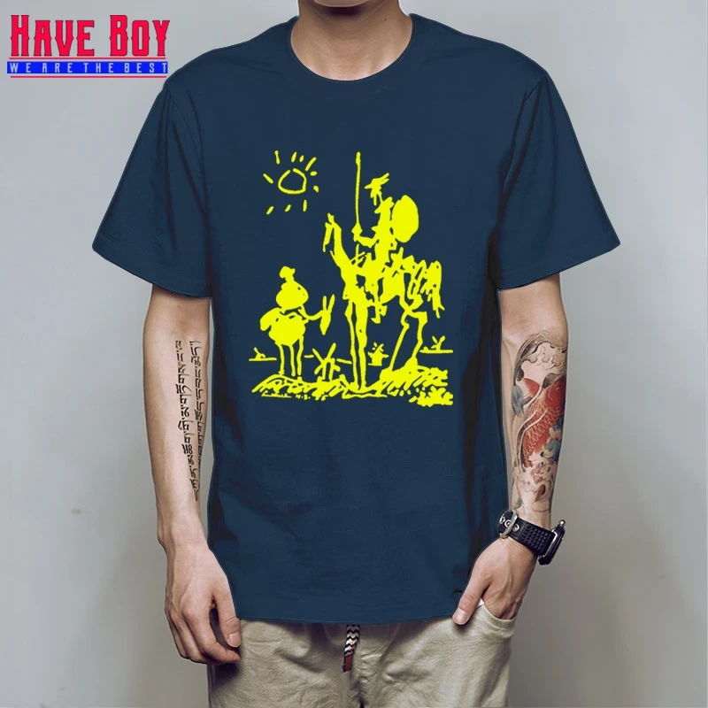HAVE BOY Picasso art painting men short-sleeve t shirt 100% cotton tee tshirt funny Don Quixote knight top HB512
HAVE BOY Picasso art painting men short-sleeve t shirt 100% cotton tee tshirt funny Don Quixote knight top HB512