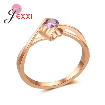 Minimalist Unique Heart Braid Setting Purple CZ Stone Rose Gold Rings For Lovely Woman Girls Fashion Valentines Day
Minimalist Unique Heart Braid Setting Purple CZ Stone Rose Gold Rings For Lovely Woman Girls Fashion Valentines Day