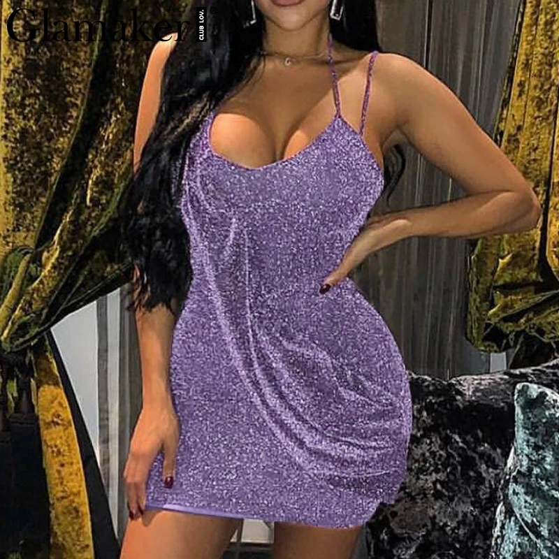 Glamaker Lurex sexy halter bodycon mini short dress Women elegant backless party dress Female night clubwear beach summer dress
Glamaker Lurex sexy halter bodycon mini short dress Women elegant backless party dress Female night clubwear beach summer dress