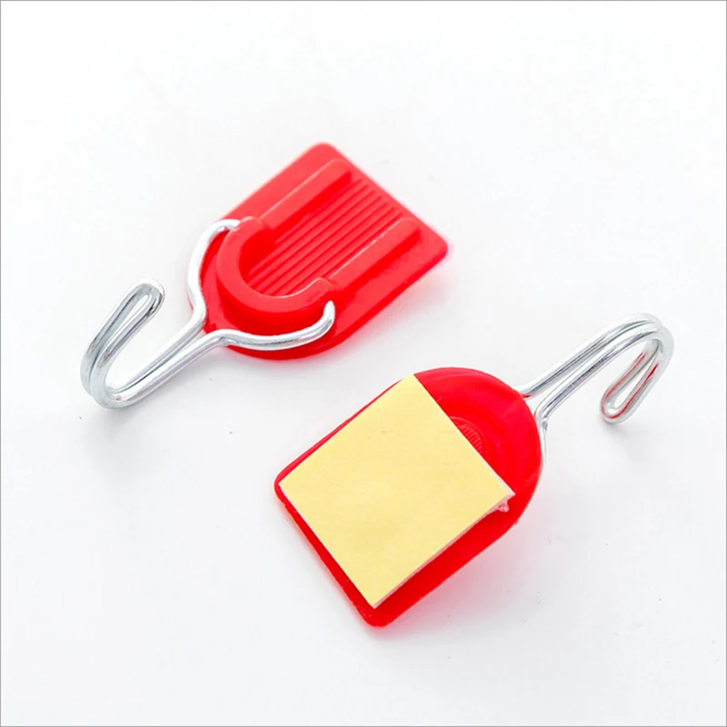 Фото 12 шт. красные крючки для ванной кухни подвесные клейкие настенные одежды