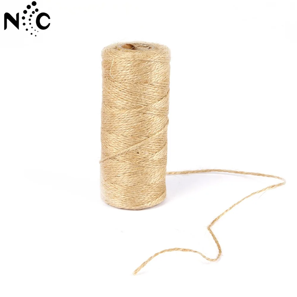 

100m/roll Natural Jute Burlap Hemp Rope Twisted Cord Macrame String Craft Handmade Decoration Party Wedding Gift Wrapping Cords