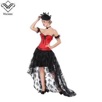 Wechery Red Corset Skirt Floral Long High Low Skirts with Sleeveless Slimming Corset Lace Floor Length Skirt and Bow Bustier
Wechery Red Corset Skirt Floral Long High Low Skirts with Sleeveless Slimming Corset Lace Floor Length Skirt and Bow Bustier