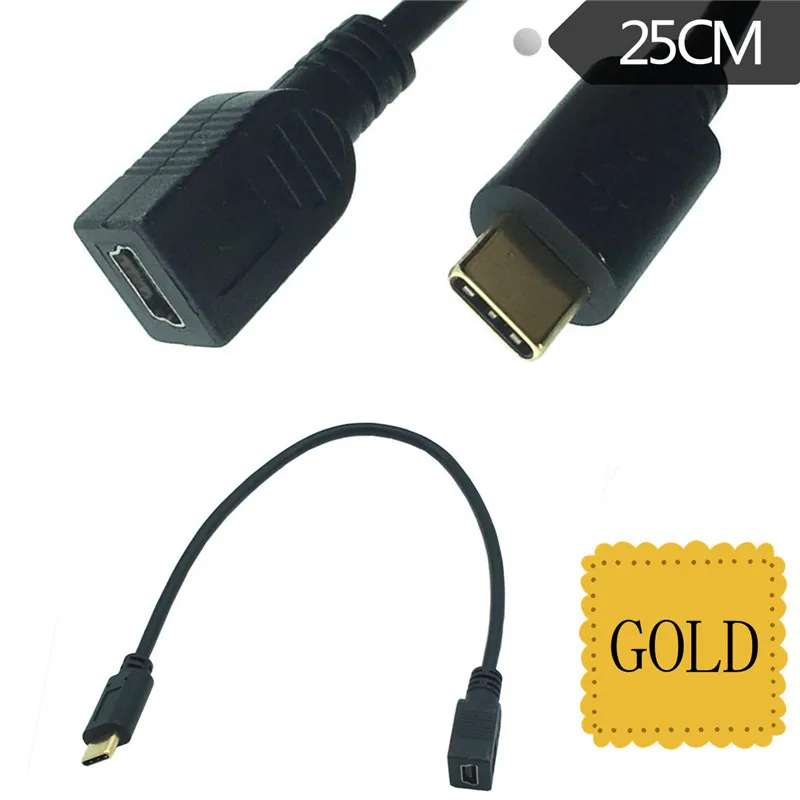 Gold plated 25cm USB3.1 Type C Male To Micro USB 2.0 5Pin Female Data Cable Cord Nexus 5X 6P
Gold plated 25cm USB3.1 Type C Male To Micro USB 2.0 5Pin Female Data Cable Cord Nexus 5X 6P