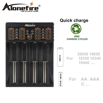 AloneFire MC104 USB Charger 1.2V 3.7V 3.2V 3.85V AA/AAA 18650 26650 14500 16340 Torch NiCad NiMH lithium battery Smart Charger
AloneFire MC104 USB Charger 1.2V 3.7V 3.2V 3.85V AA/AAA 18650 26650 14500 16340 Torch NiCad NiMH lithium battery Smart Charger