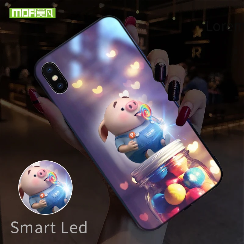 Mofi Smart Led Glow Phone Case For iPhone XR XS MAX Case Cover Funda Luxury Hard Silicone TPU Cartoon Pig Patterned Glass
Mofi Smart Led Glow Phone Case For iPhone XR XS MAX Case Cover Funda Luxury Hard Silicone TPU Cartoon Pig Patterned Glass
