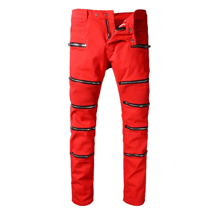 High Quality Denim Punk Biker Jeans Male 2018 Brand Mens Designer Fashion Slim Skinny Red Dirty Paint Overall Leather
High Quality Denim Punk Biker Jeans Male 2018 Brand Mens Designer Fashion Slim Skinny Red Dirty Paint Overall Leather