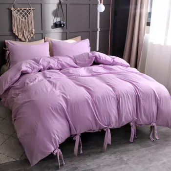 2019 Purple Color Lace-up Washed Cotton Duvet Cover Modern Style Set 3 Piece Simple Plain Quilt Cover Pillowcase Full Size L624
2019 Purple Color Lace-up Washed Cotton Duvet Cover Modern Style Set 3 Piece Simple Plain Quilt Cover Pillowcase Full Size L624