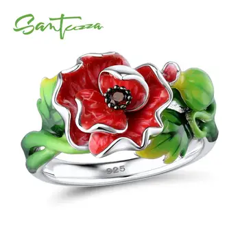 SANTUZZA Silver Ring For Women 925 Sterling Silver Gorgeous Red Flower Shiny Garnet Nano CZ Fashion Jewelry Handmade Enamel
SANTUZZA Silver Ring For Women 925 Sterling Silver Gorgeous Red Flower Shiny Garnet Nano CZ Fashion Jewelry Handmade Enamel
