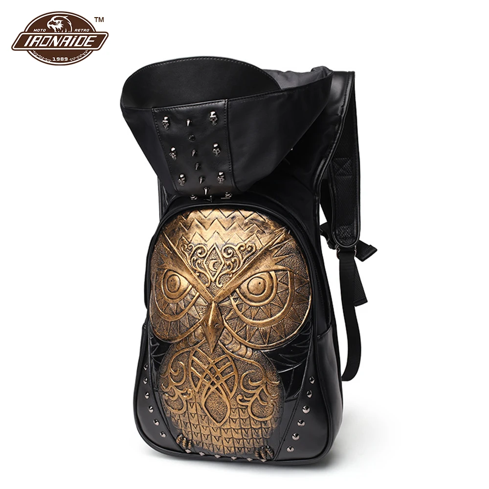 Steam Punk Motorcycle Bag Men Backpack Motorcycle Backpack PU Leather Travel Backpack 3D Embossed Owl Shoulder Bag for Men Women
Steam Punk Motorcycle Bag Men Backpack Motorcycle Backpack PU Leather Travel Backpack 3D Embossed Owl Shoulder Bag for Men Women