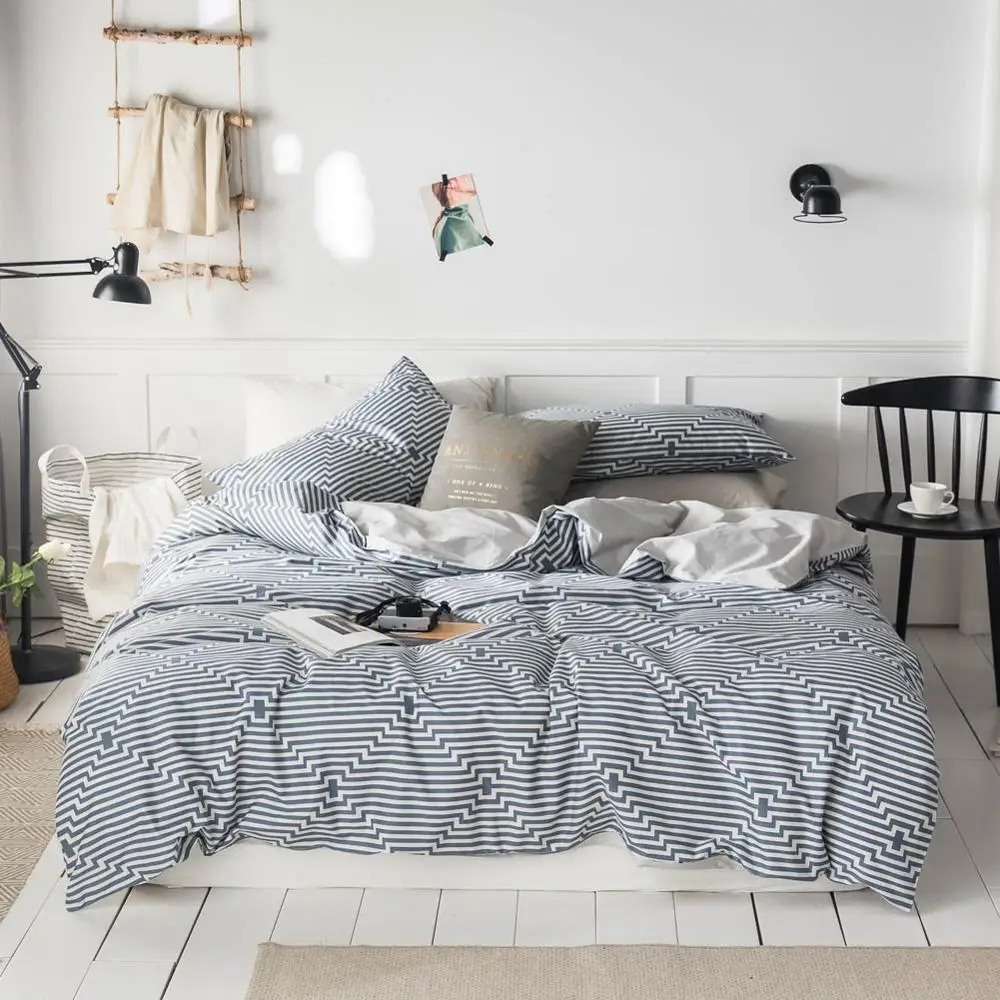 2019 Simple Stripes Lines Grey Bed Cover Duvet Cover Set Cotton Bedding Set Bedlinens Twin Queen King Flat Sheet Fitted Sheet
2019 Simple Stripes Lines Grey Bed Cover Duvet Cover Set Cotton Bedding Set Bedlinens Twin Queen King Flat Sheet Fitted Sheet