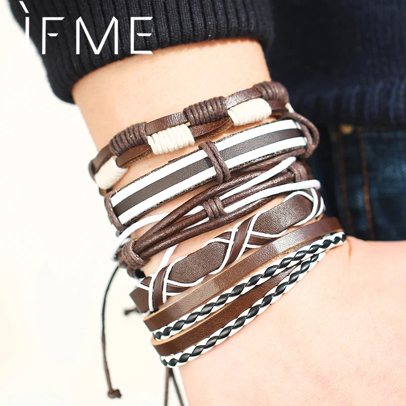 IF ME Fashion Multiple Layers Punk Leather Bracelets Men Popular Rope Chain Charms Leather Bracelet For Men Jewelry Gifts
IF ME Fashion Multiple Layers Punk Leather Bracelets Men Popular Rope Chain Charms Leather Bracelet For Men Jewelry Gifts