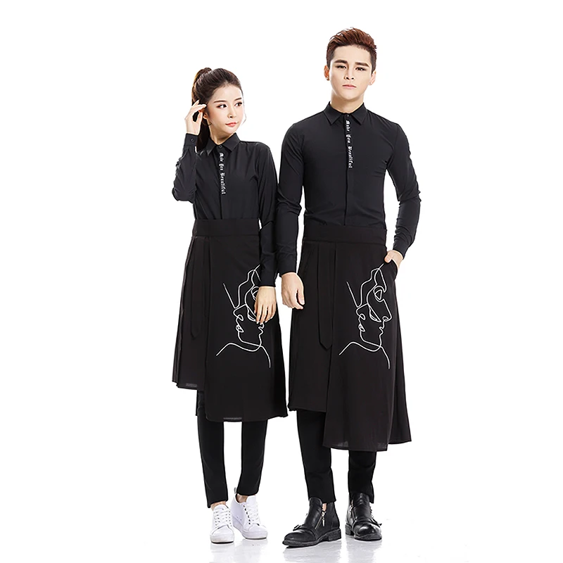 Salon Hairdressing Black Long Sleeve Letter Shirt & Printing Apron Set Styling Suit for Young Male & Female Hairdresser U1008
Salon Hairdressing Black Long Sleeve Letter Shirt & Printing Apron Set Styling Suit for Young Male & Female Hairdresser U1008