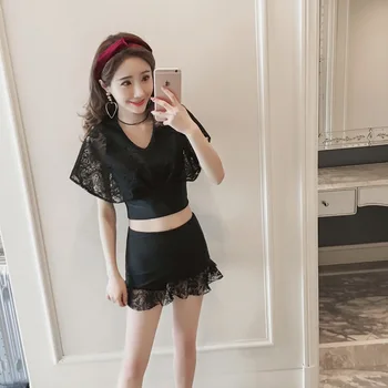 Sexy swimwear high waist three-piece swimsuit bikini swimsuit Korean lace thin student hot spring conservative swimsuit BC35
Sexy swimwear high waist three-piece swimsuit bikini swimsuit Korean lace thin student hot spring conservative swimsuit BC35
