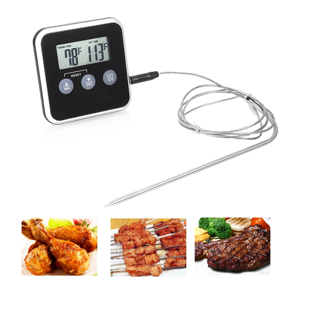 TS Digital Meat Temperature Electronic Food Thermometer Digital LCD Cooking Metal Probe Meat Timer Kitchen Craft Precise Z30
TS Digital Meat Temperature Electronic Food Thermometer Digital LCD Cooking Metal Probe Meat Timer Kitchen Craft Precise Z30
