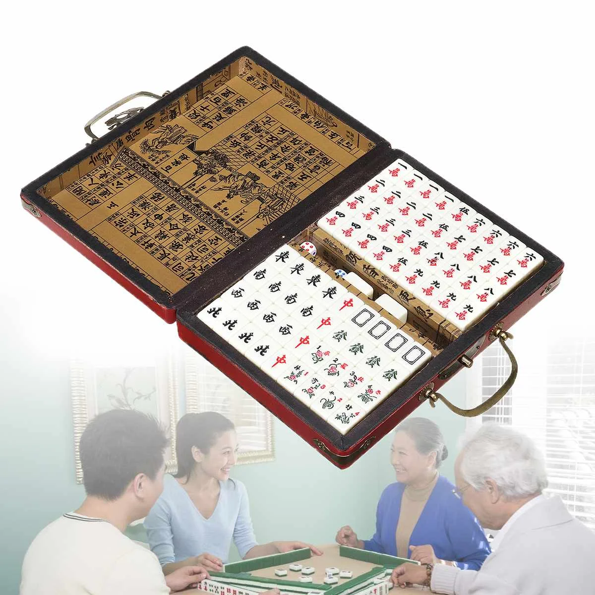 Top Quality Card Games 144 Tiles Mah-Jong Set Multi-color Portable Vintage Mahjong Rare Chinese Toy With Bamboo Box Party Gifts
Top Quality Card Games 144 Tiles Mah-Jong Set Multi-color Portable Vintage Mahjong Rare Chinese Toy With Bamboo Box Party Gifts